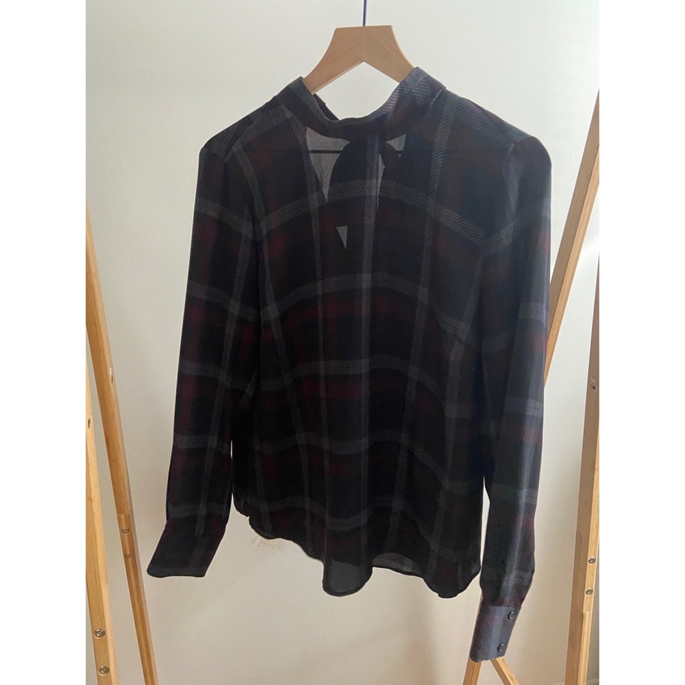 Polyester plaid top from The Limited, size L